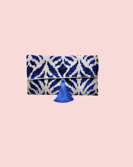Silk Velvet Ikat Clutch