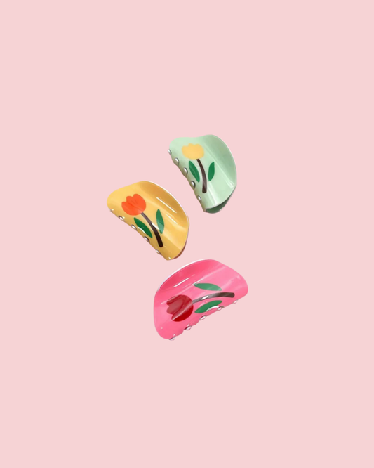 Organic Floral Claw Clip