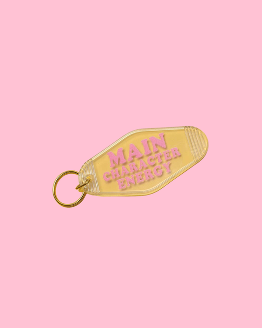 Main Character Energy Clear Retro Motel Keychain