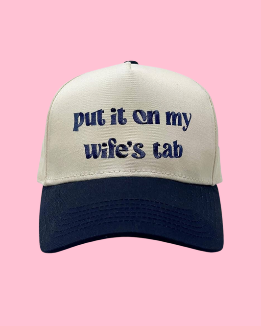 Two Tone Cap - Put It On My Wife's Tab - Navy/Beige