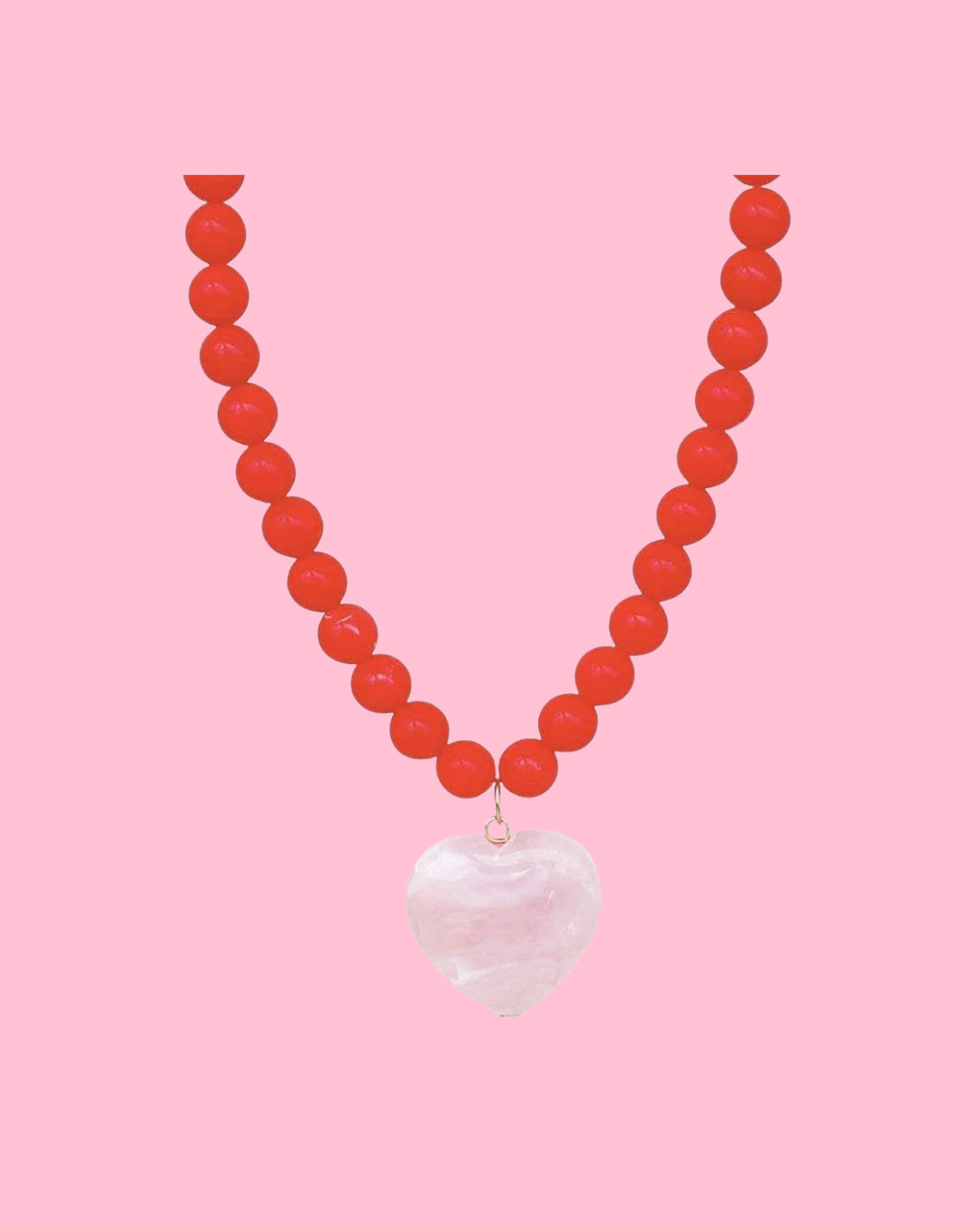 BEAD HEART PENDANT NECKLACE