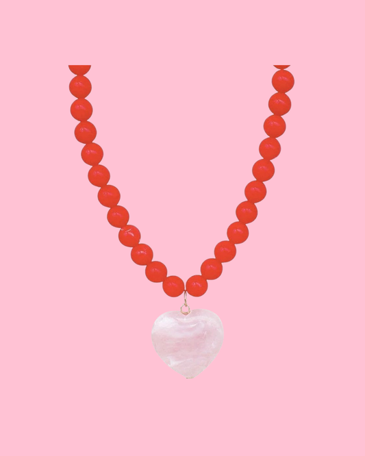 BEAD HEART PENDANT NECKLACE
