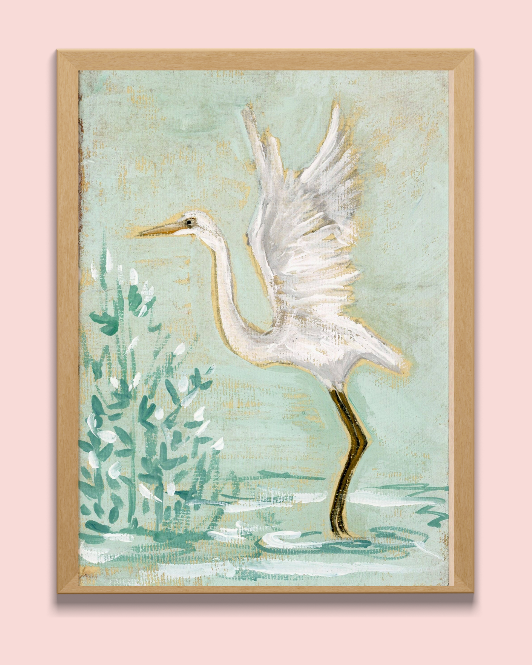 Diana, an Egret Vertical Print