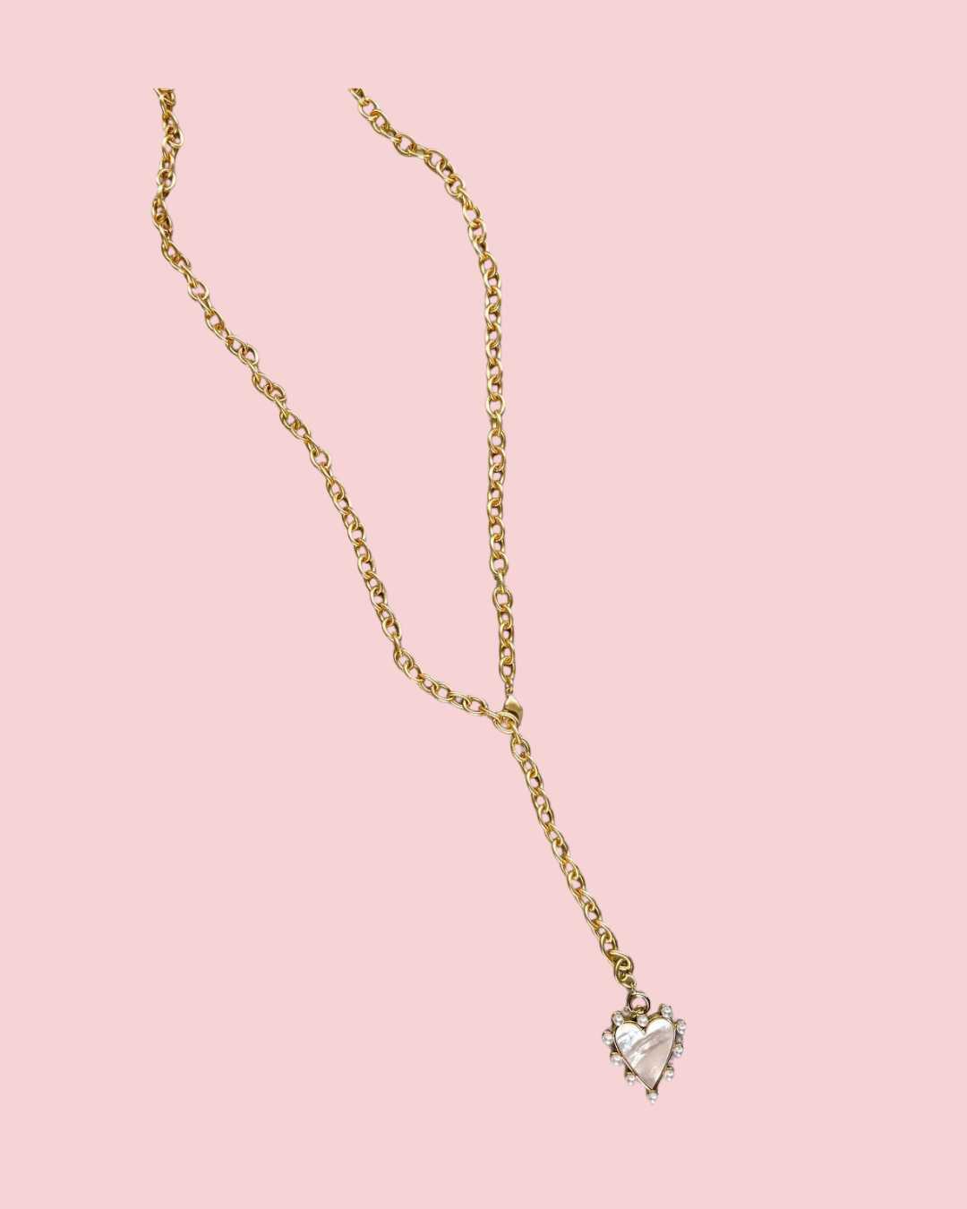 Spotted Heart Long Necklace