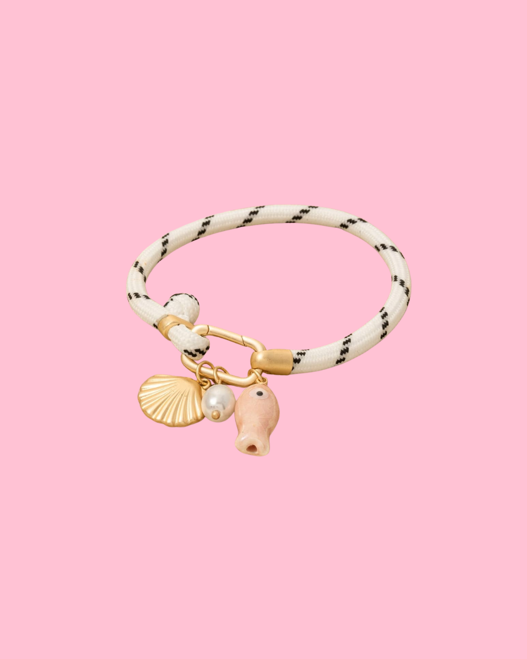 Sea Life Charms White Bungee Cord Bracelet