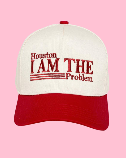 Two Tone Cap -  Houston I am The Problem - Beige/Red