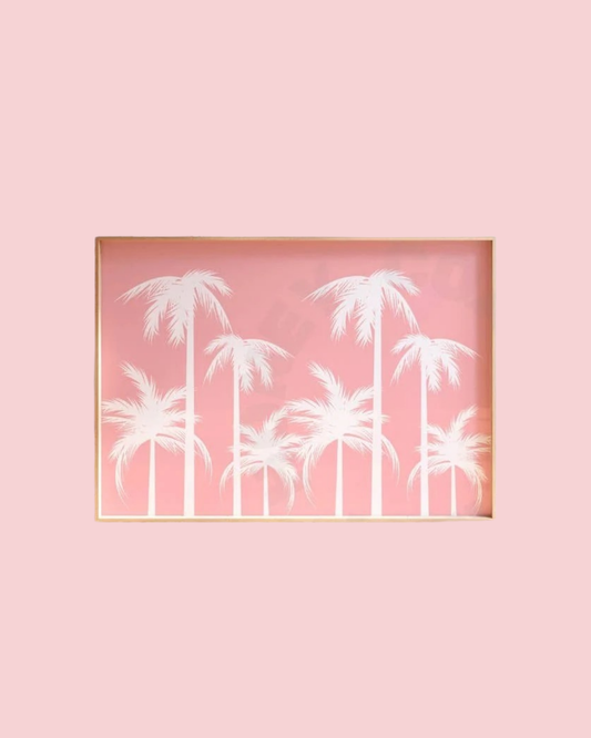 Landscape Coastal Cowgirl Pastel Palm Trees Wall Art Print