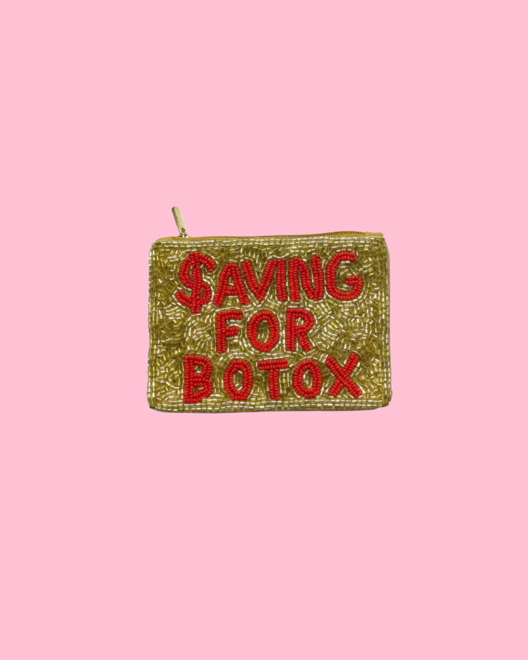 SAVING FOR BOTOX Fully Beaded Coin Purse