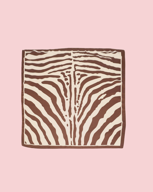 Large Vintage Zebra Print Bandana Scarf
