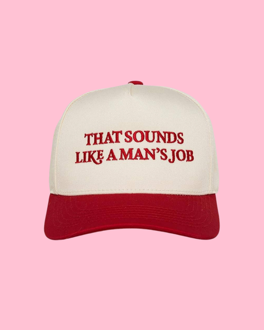 Two Tone Cap - That Sounds Like a Man's Job - Red/Beige