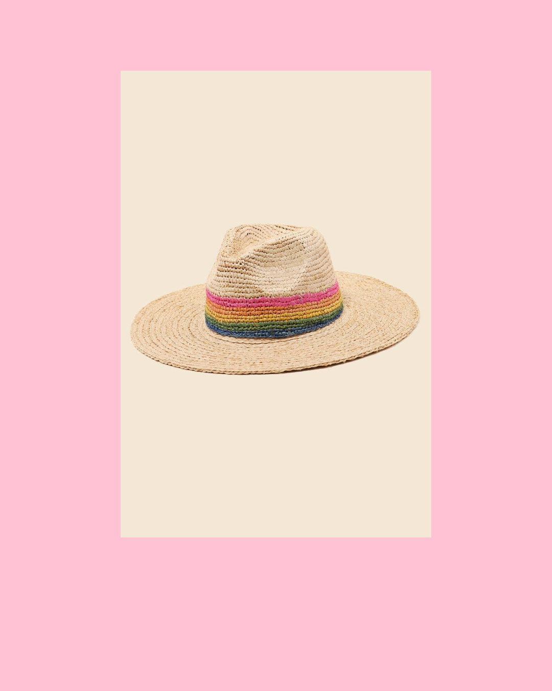 Rainbow Stripe Braided Sun Hat