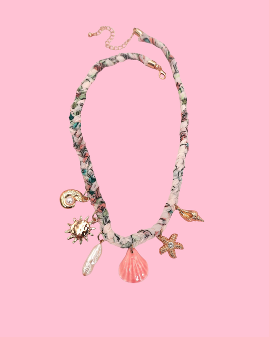 Starfish Sea Shell Scarf Charm Necklace