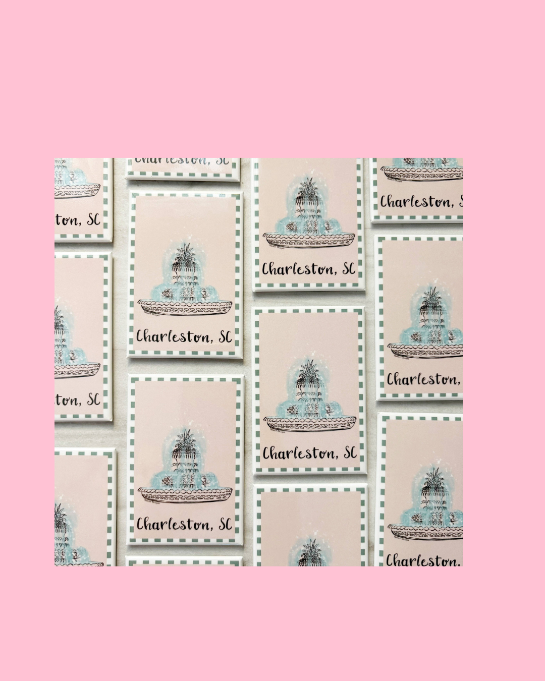 Pineapple Fountain Charleston, SC Magnet