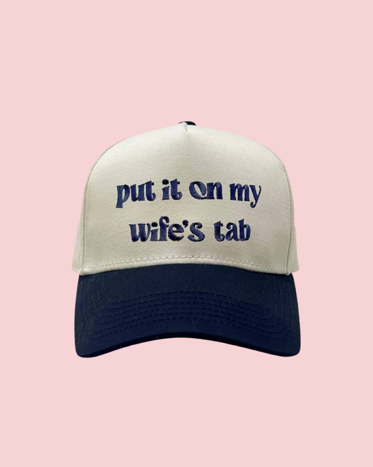 Two Tone Cap - Put It On My Wife's Tab - Navy/Beige
