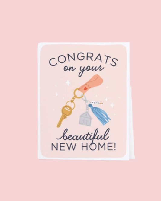 Congrats on Your Beautiful New Home Keychain Greeting Card