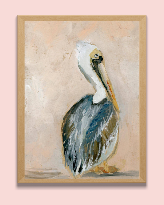 Benson, a Pelican Bird Vertical Print