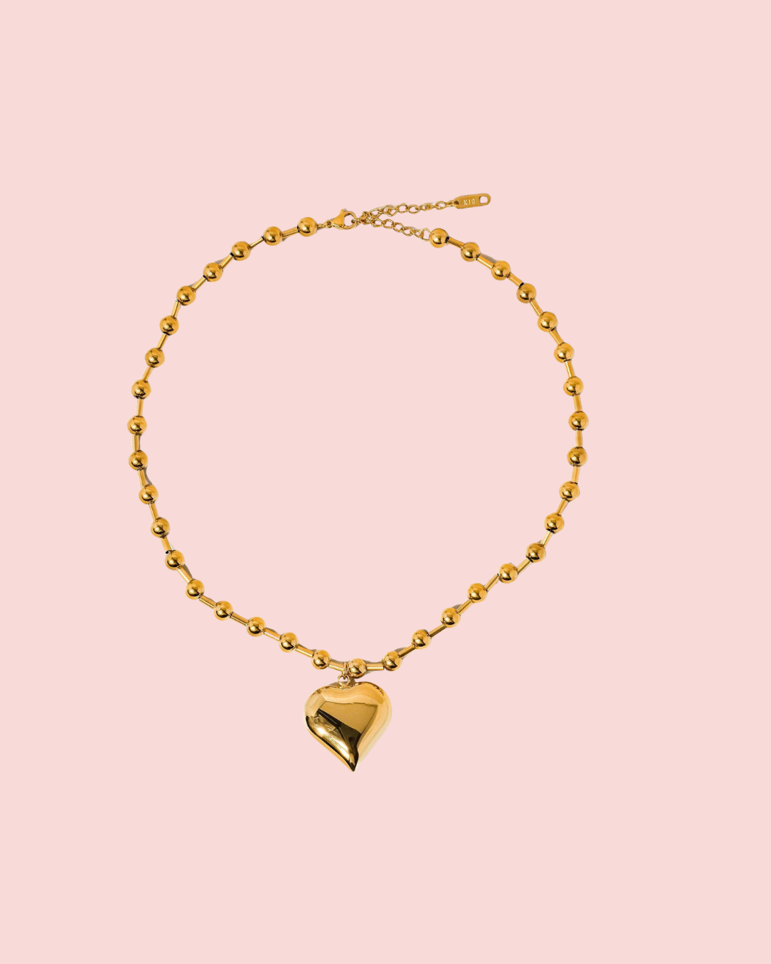 Paris 18K Gold Non-Tarnish Large Heart Chain Necklace