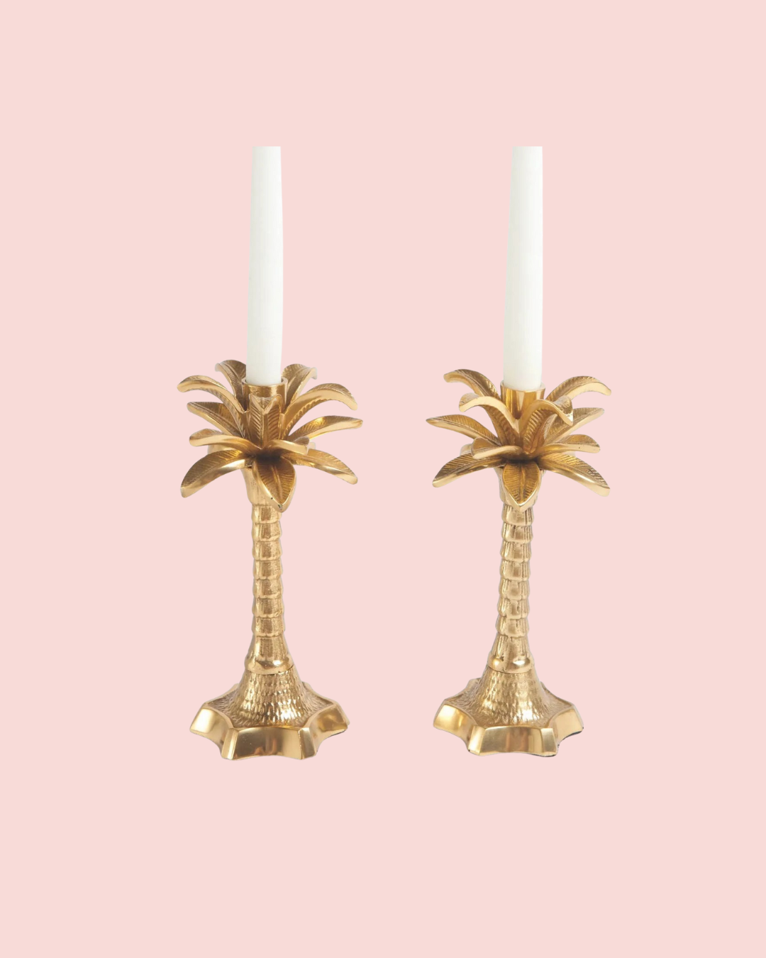Palm Tree Candlestick Set