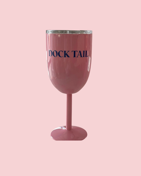 Pink Dock Tail Insulated Wine Goblet
