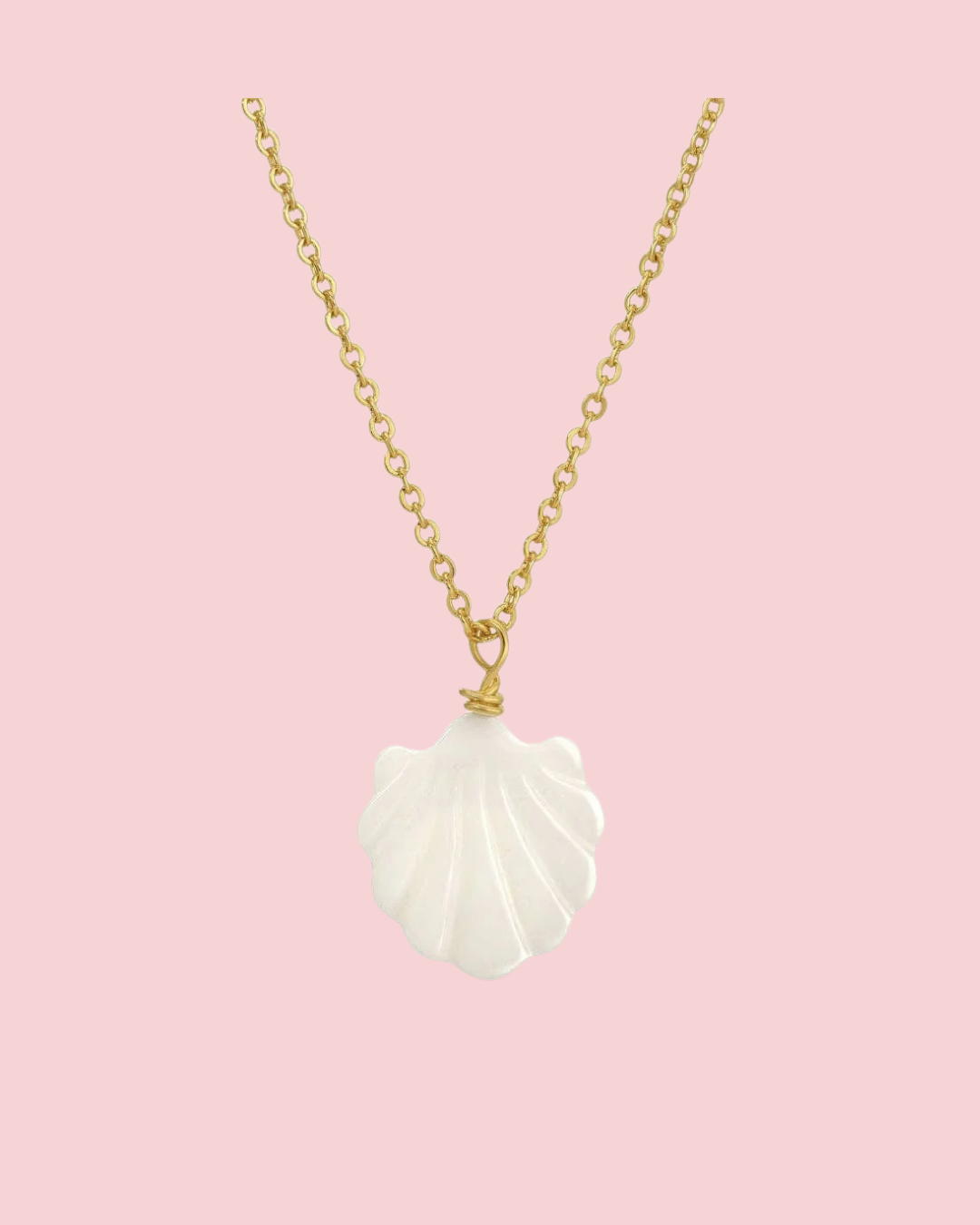 Etched Shell Pendant Necklace