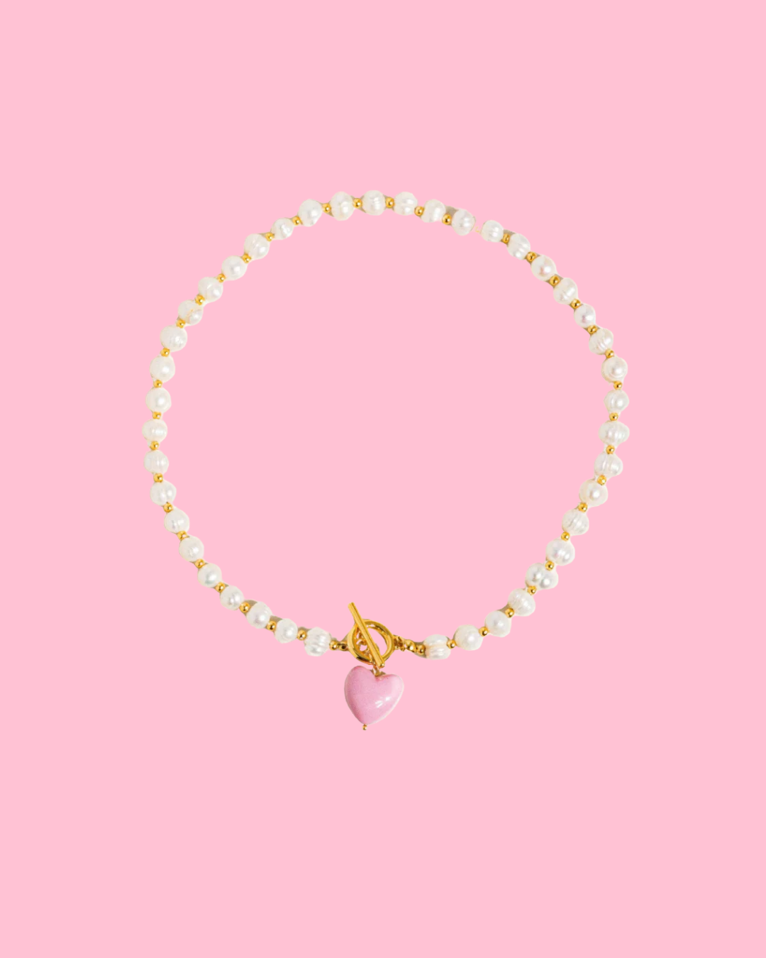 Wren Vintage Natural Pearl Heart Necklace