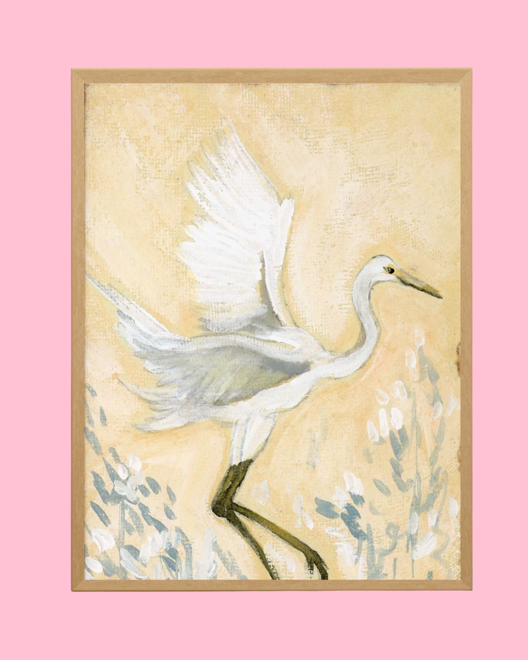 Agnes White Egret, a Vertical Print