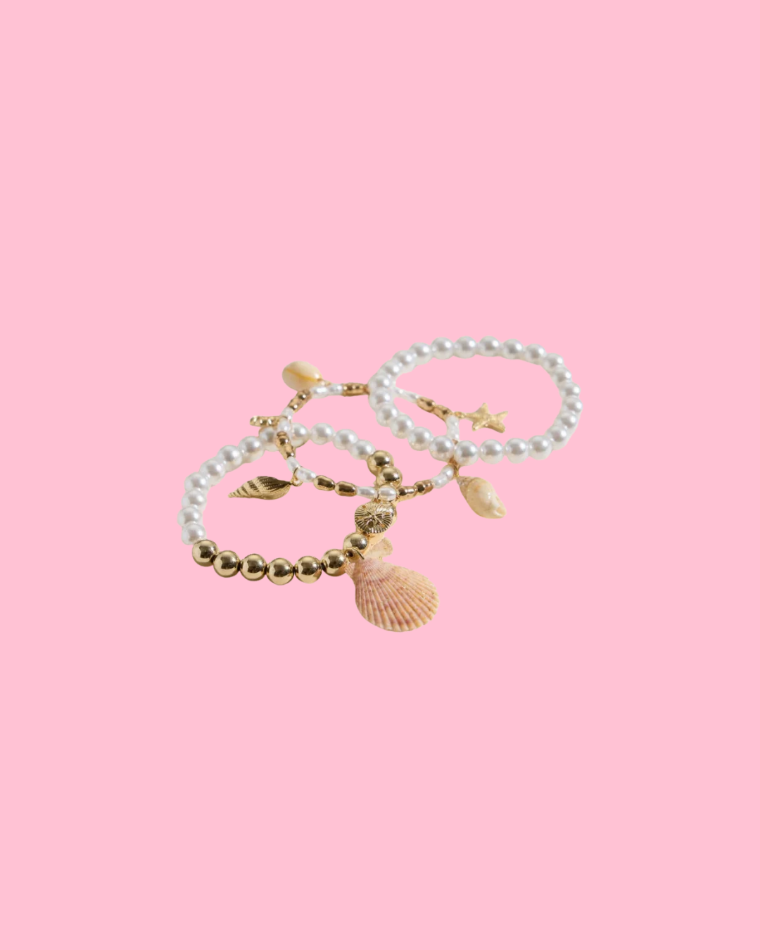 Coastal Pearl Charm Bracelet Set