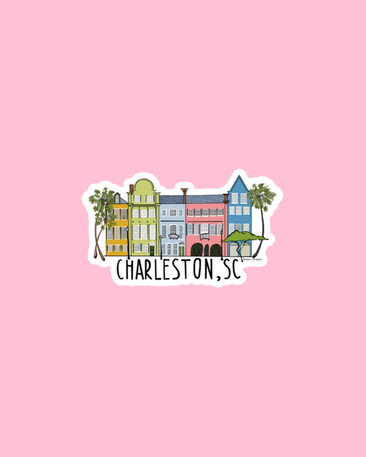 Rainbow Row Charleston, SC Sticker