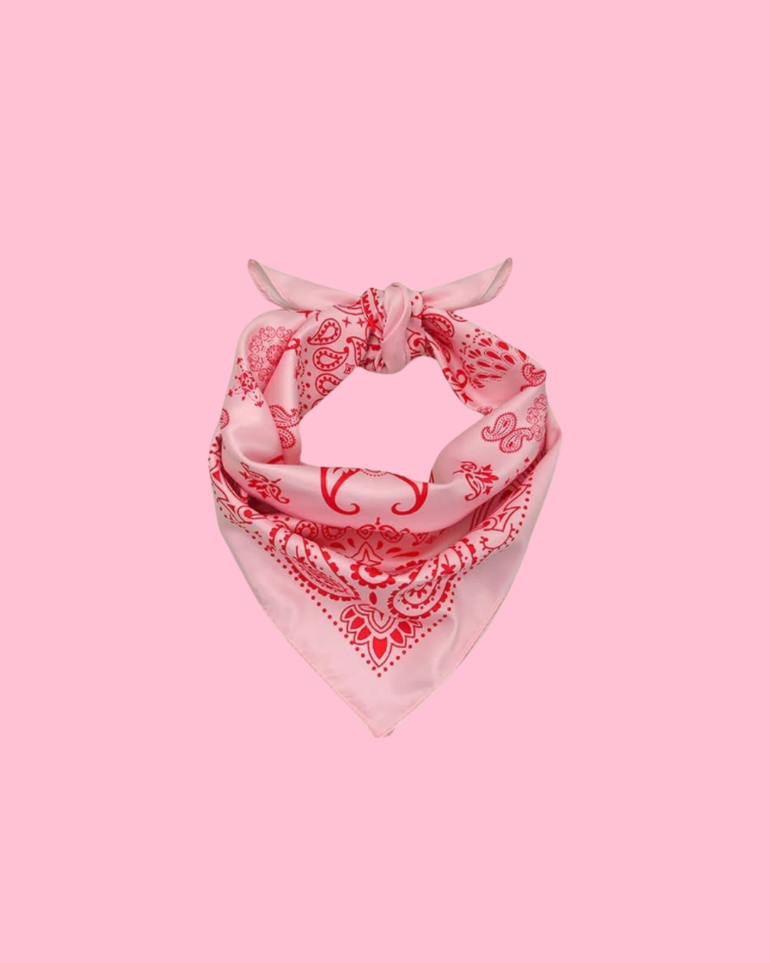 Paisley Pink Silky Feel Bandana Scarf