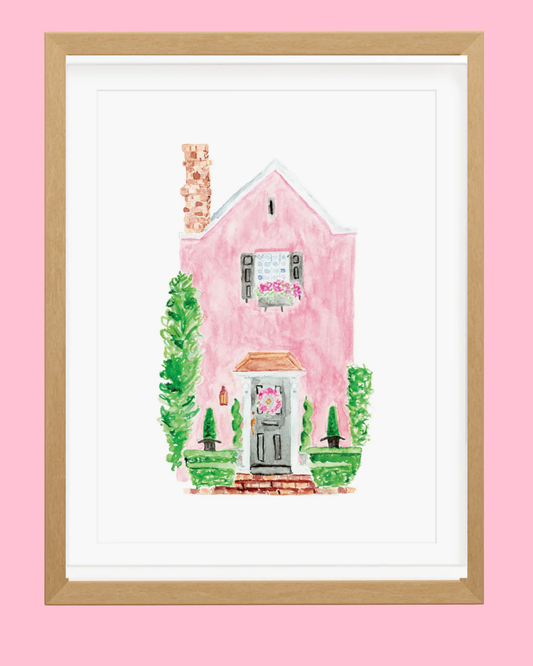 Pink Charleston SC House Art Print