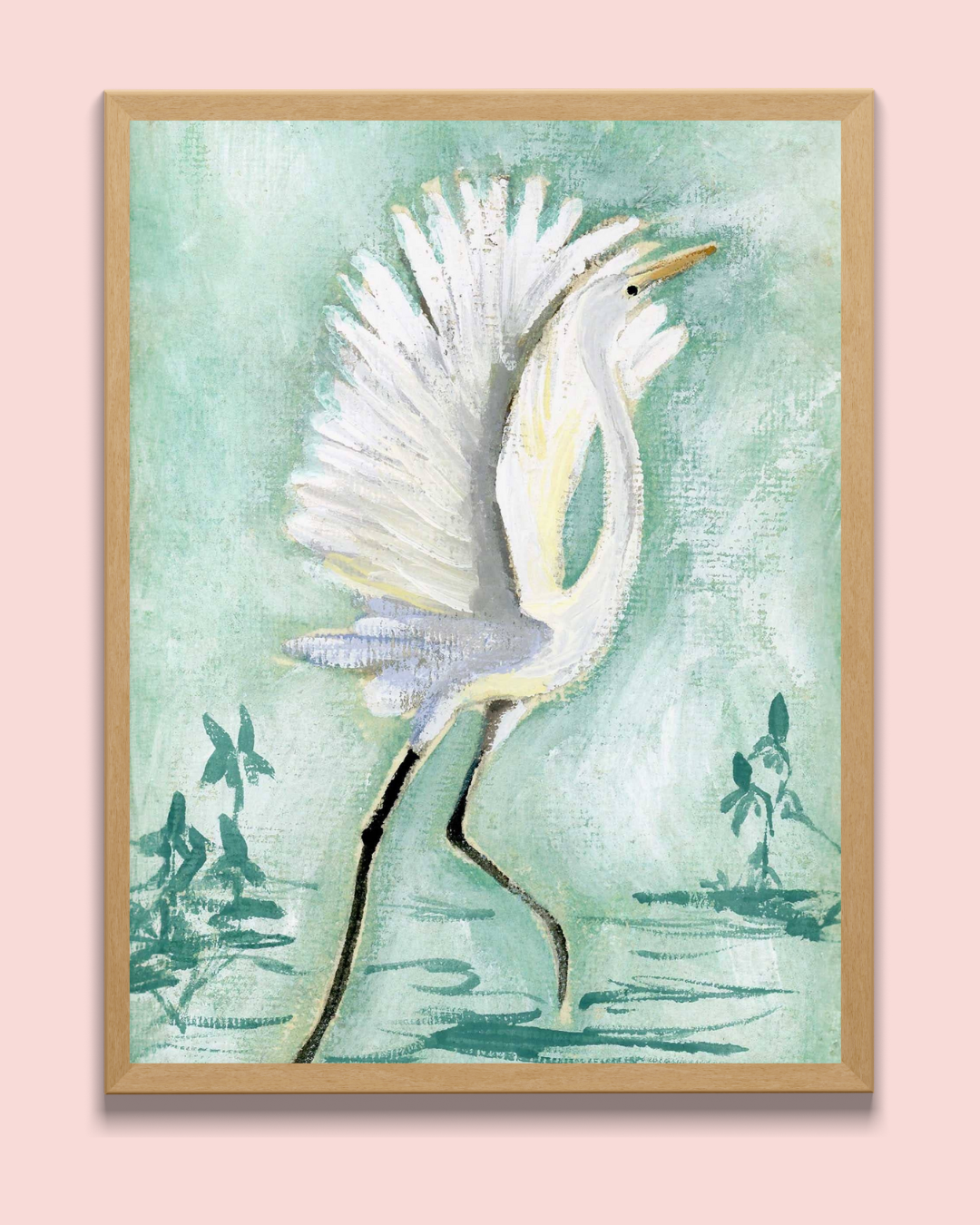 Mayes White Egret, a Vertical Print