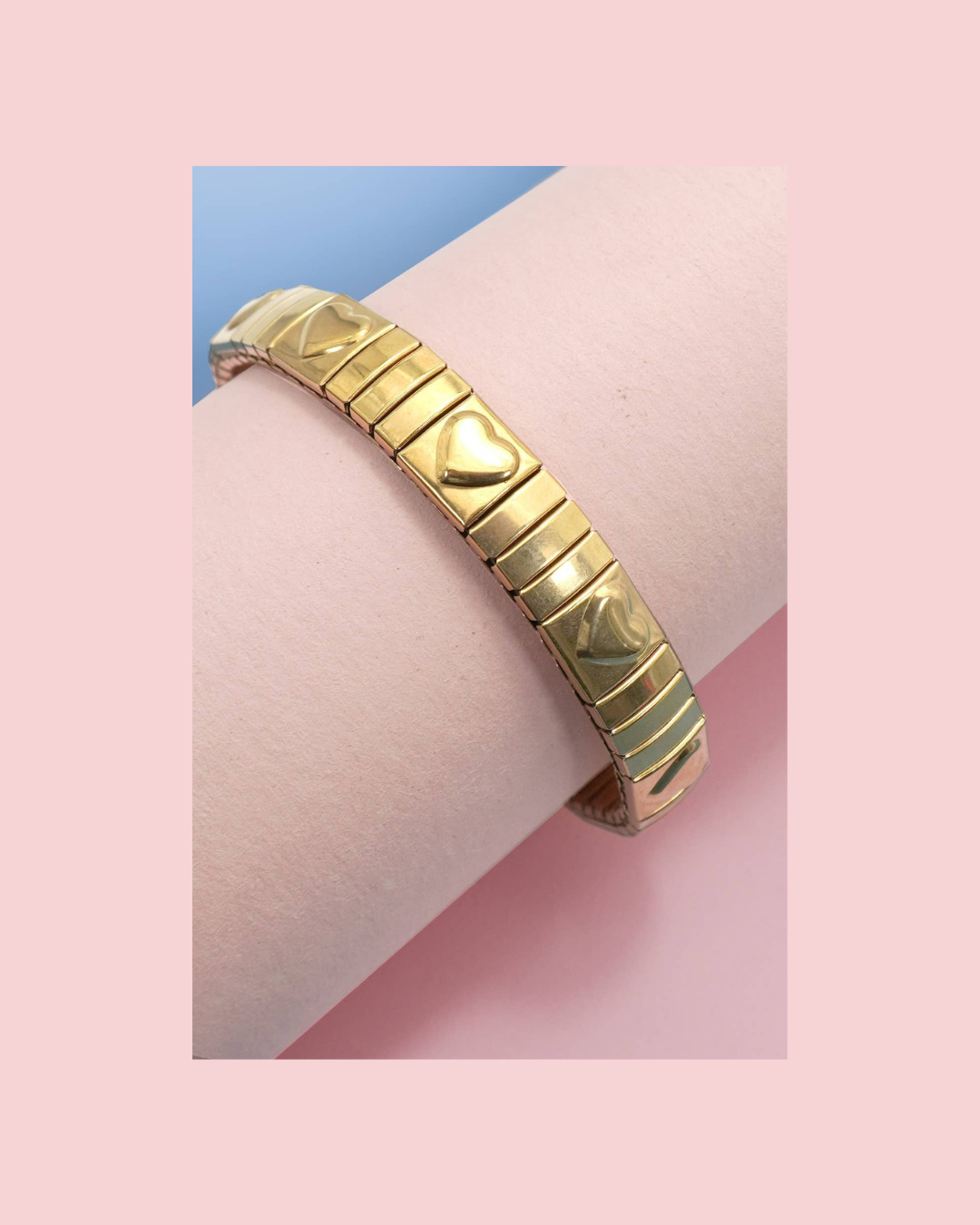 18K STAINLESS STEEL TARNISH FREE HEART BRACELET