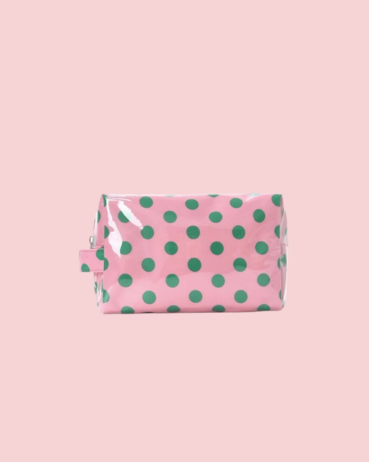 POLKA DOT WATERPROOF CLEAR COSMETIC MAKEUP POUCH BAG