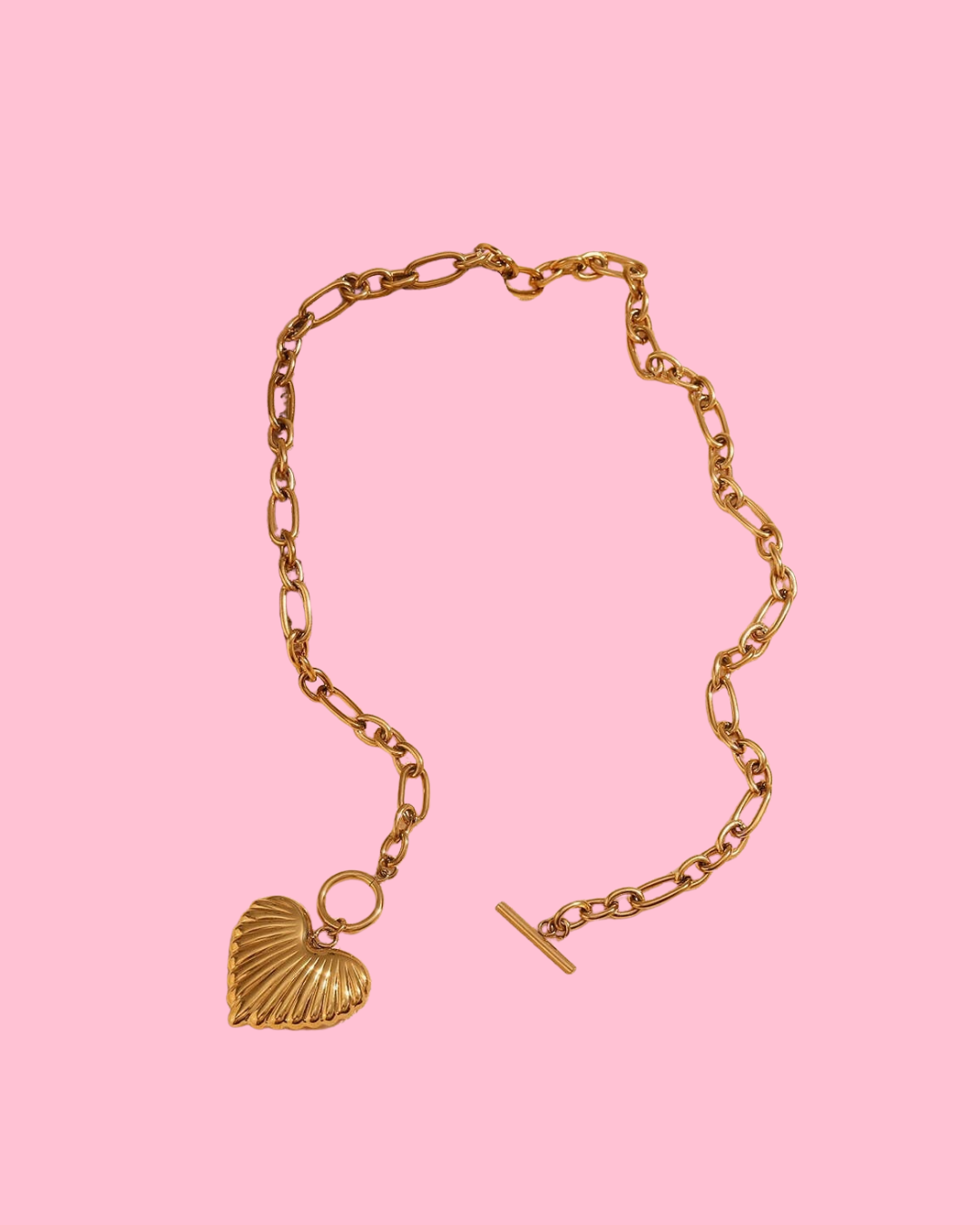 18k Stainless Steel Tarnish Free Heart Necklace