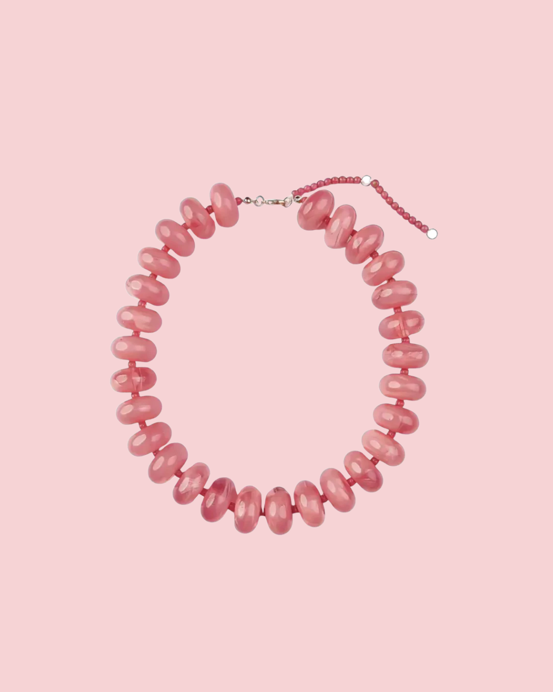 Polished Bead Statement Necklace | Mauve