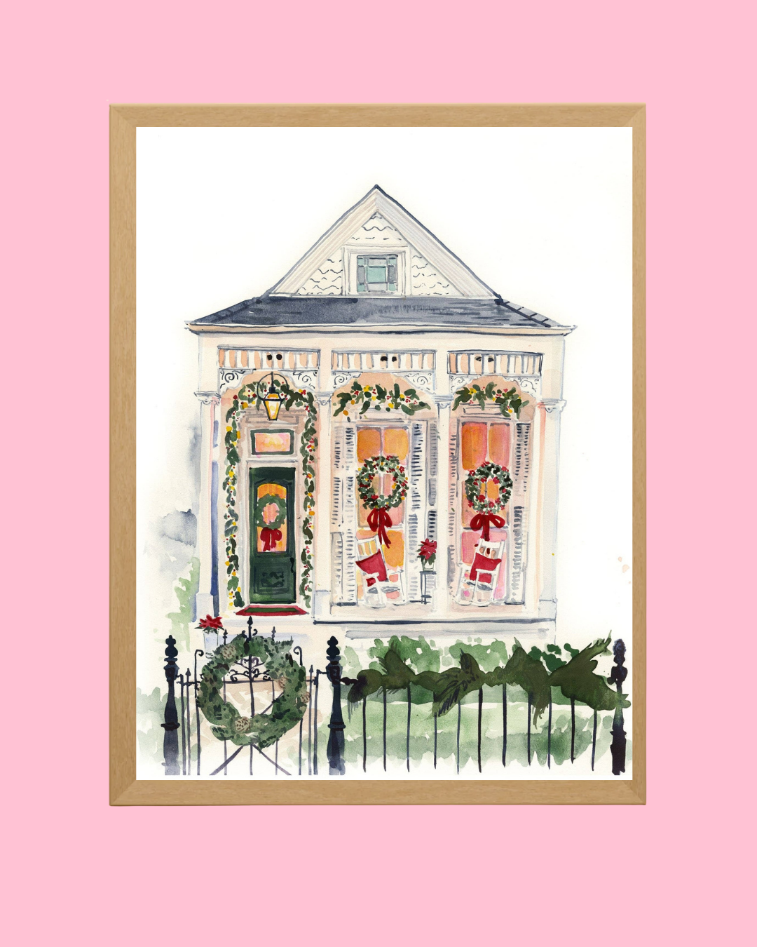 Christmas Porch Art Print