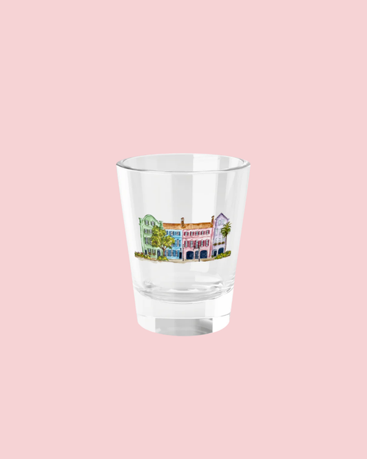 Rainbow Row 1.75oz Shot Glass