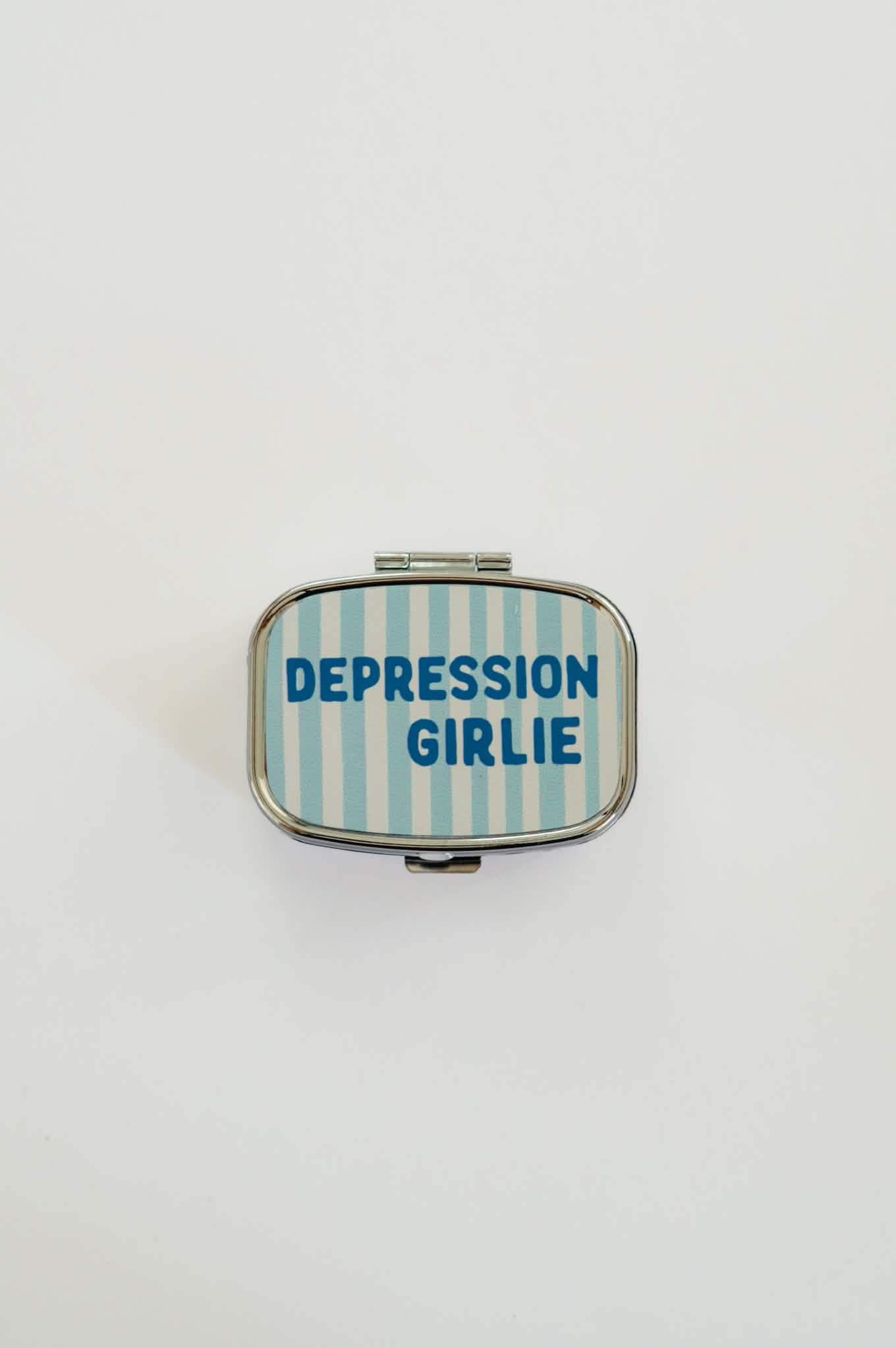 Funny Pill Box Compact Mirror Mental Health Gift Organizer
