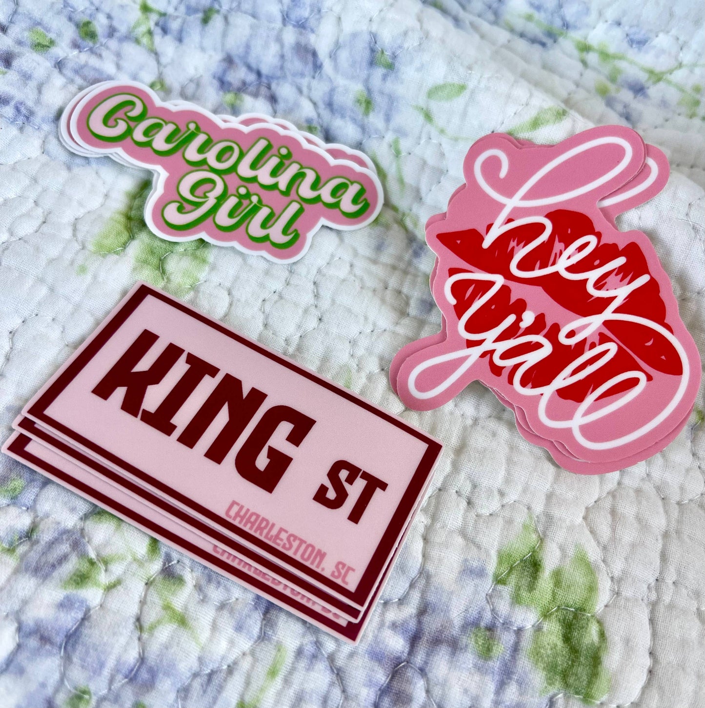 Carolina Girl North or South Pink and Green Vinyl Sticker