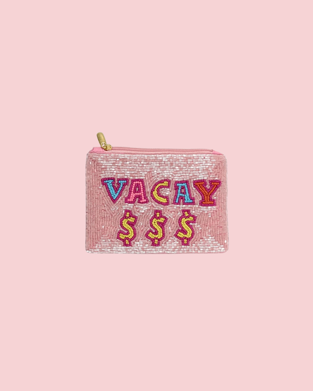 Ladies VACAY Themed Fully Beaded Coin Purse