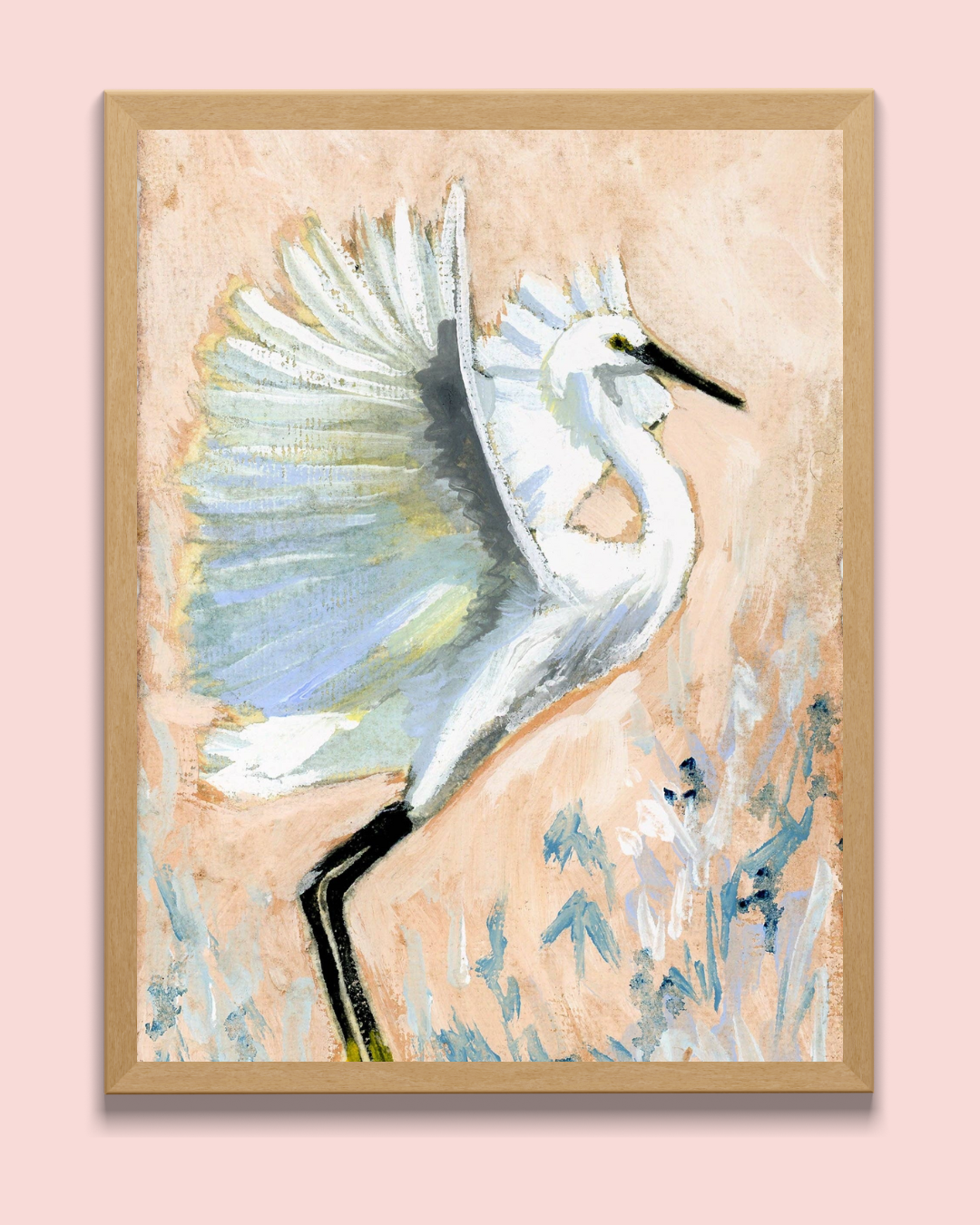 Agnes White Egret, a Vertical Print