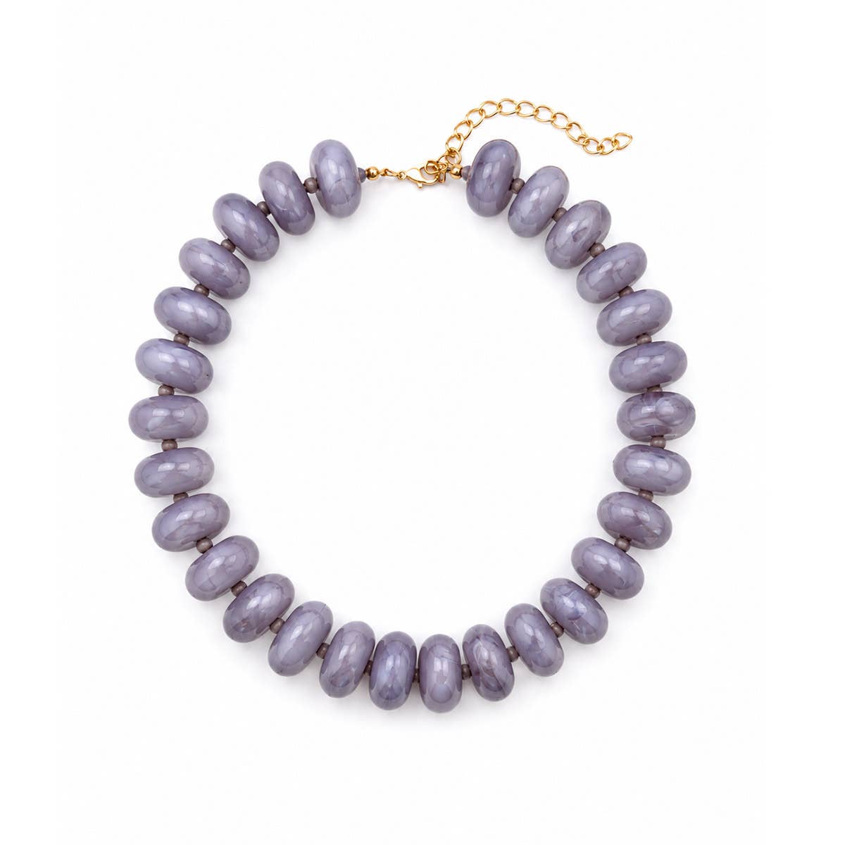 Flat Beaded Necklace Chunky Disc Choker Statement Jewelry