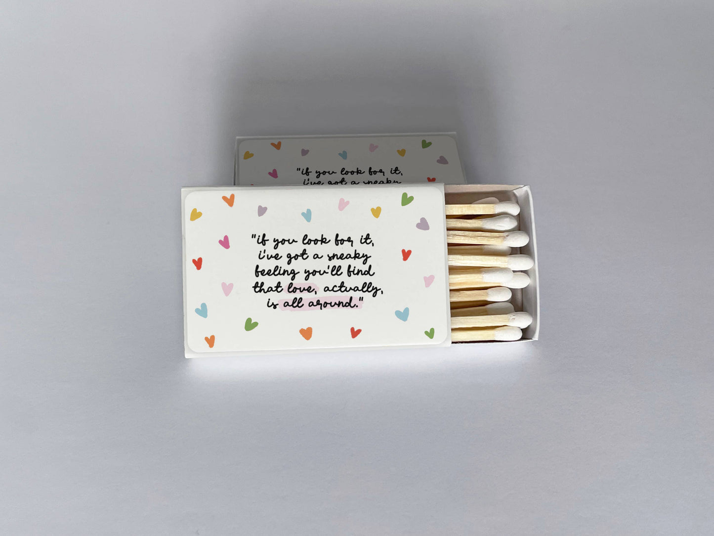 Love is All Around Hearts Matchbook