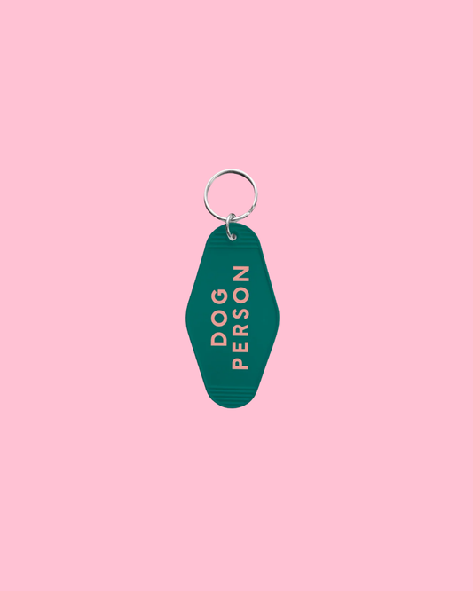 Dog Person - Retro Hotel Keychain