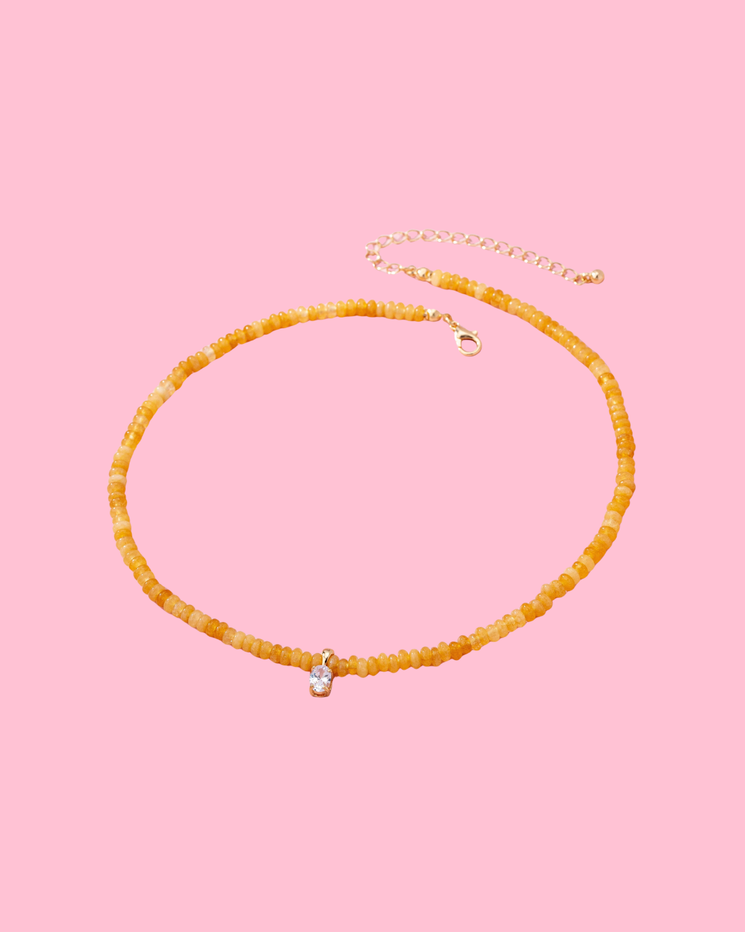 Natural Semi Precious Stone Beaded Charm Necklace