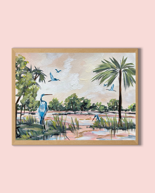 Coastal Print: Heron Land