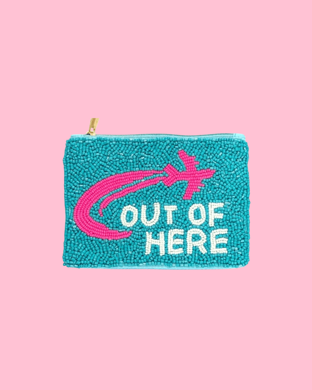 Out of Here Beaded Coin Purse