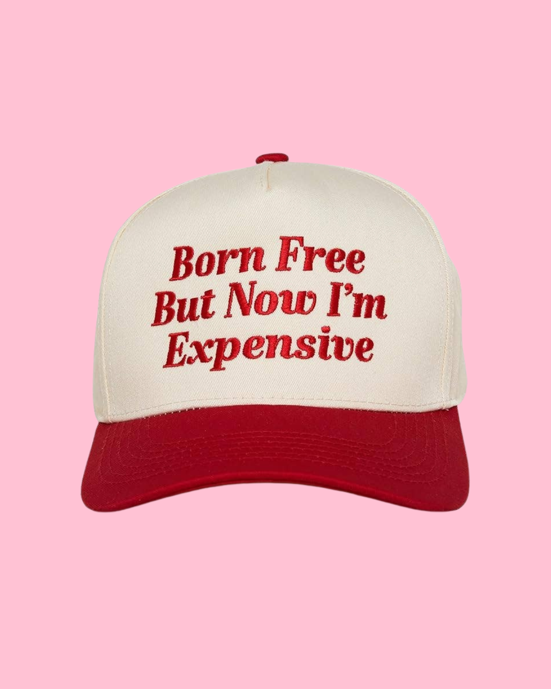 2-Tone Cap - Born Free But Now I'm Expensive - Red/Beige