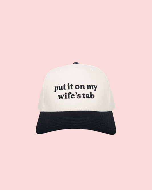 Put It On My Wife's Tab Men's Trucker Hats Vintage