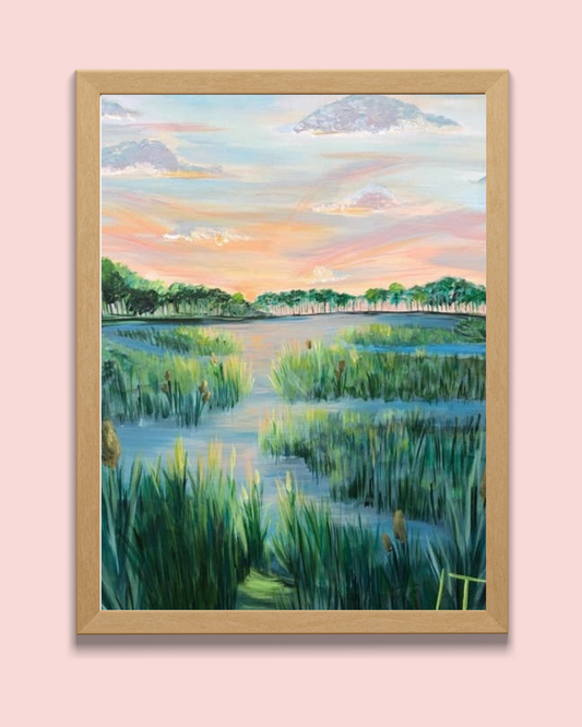 Coastal Marsh Print: Sunrise Over the Marsh